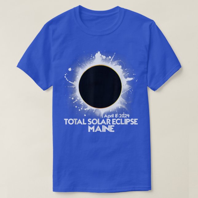 Total Solar Eclipse Maine 2024 Totality American  T-Shirt (Design Front)