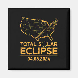 Total Solar Eclipse Map 04.08.24 Totality Men Wome Magnet