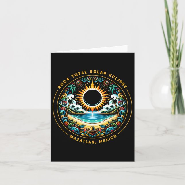 Total Solar Eclipse Mazatlan Mexico - Mexican Beac Card (Front)