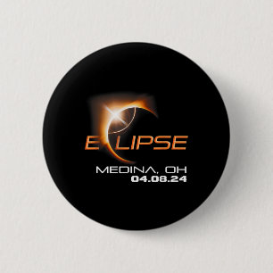 Total Solar Eclipse Medina Ohio 6 Cm Round Badge