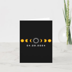 Total Solar Eclipse Men Women Boy Girl April 8th 2 Card