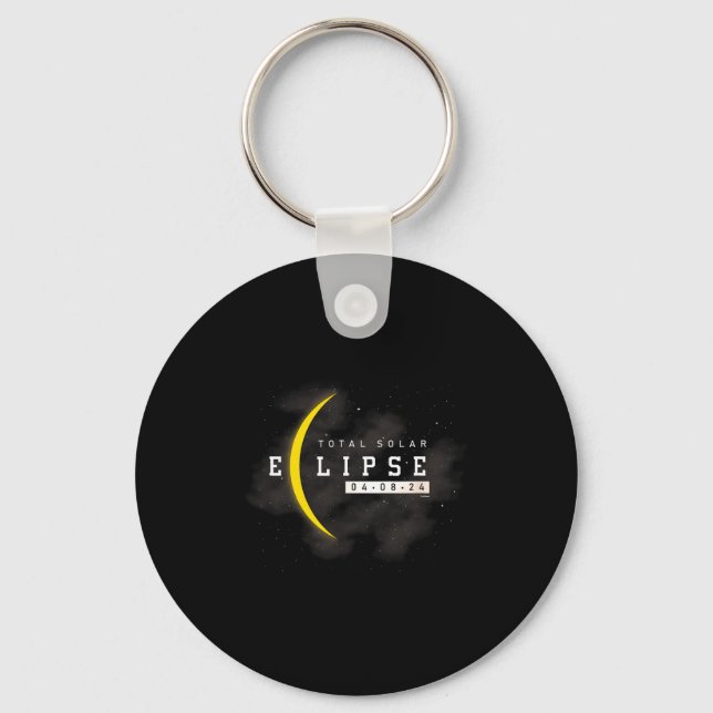 Total Solar Eclipse Moon Lover Design Key Ring (Front)
