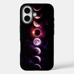 Total Solar Eclipse & Moon Phases Mystic Galaxy iPhone 16 Case