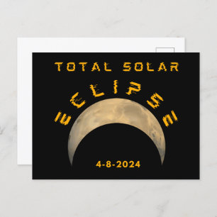 TOTAL SOLAR ECLIPSE MOON SUN EARTH POSTCARD