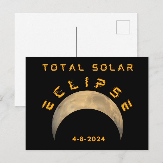 TOTAL SOLAR ECLIPSE MOON SUN EARTH POSTCARD (Front/Back)