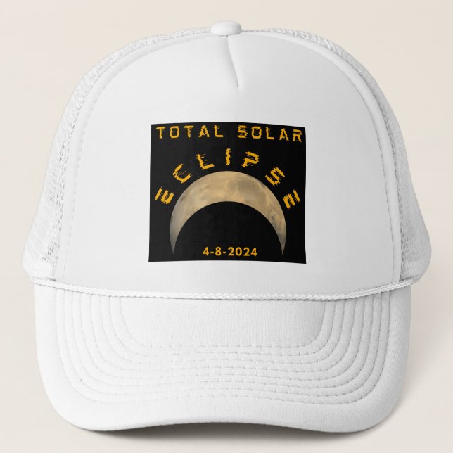 TOTAL SOLAR ECLIPSE MOON SUN EARTH TRUCKER HAT (Front)