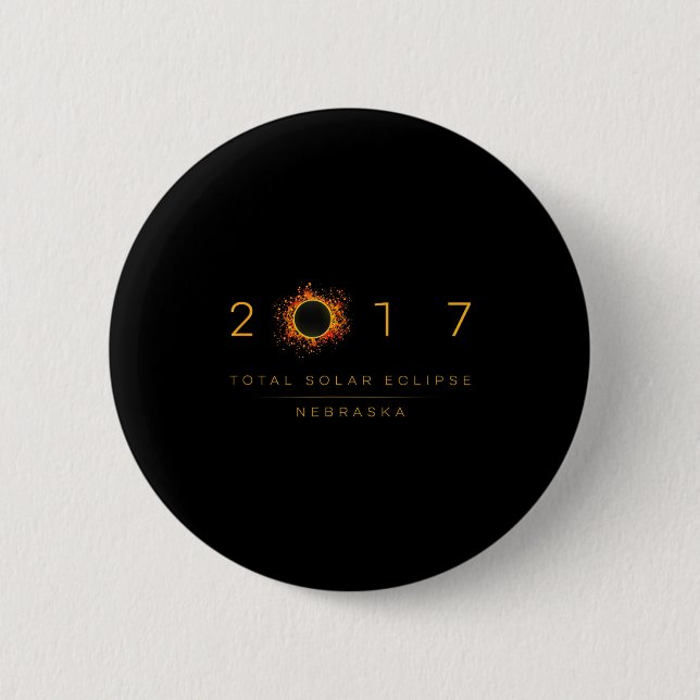 Total Solar Eclipse Nebraska 2017 Illustration 6 Cm Round Badge (Front)