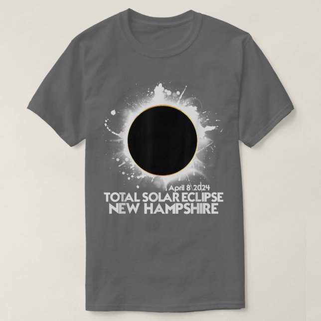 Total Solar Eclipse New Hampshire 2024 American To T-Shirt (Design Front)