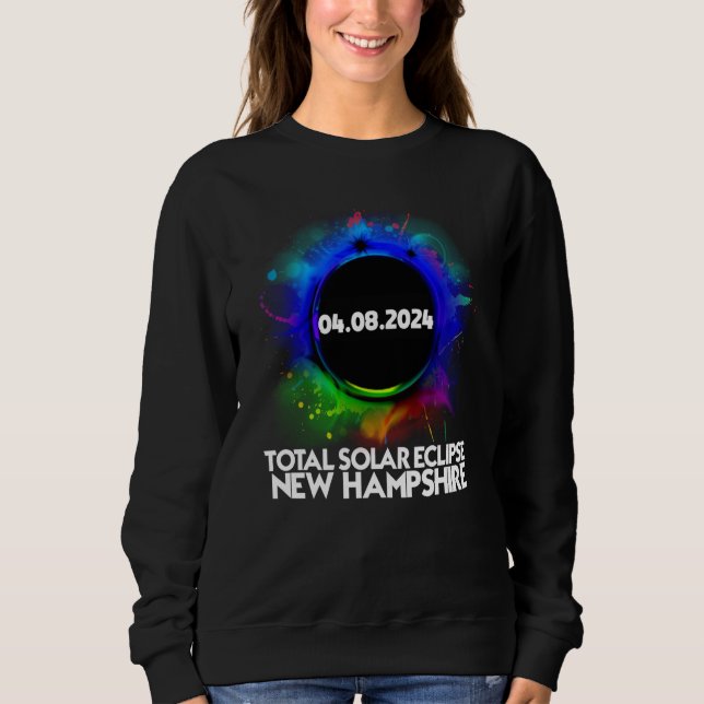 Total Solar Eclipse New Hampshire 2024 Totality Co Sweatshirt (Front)