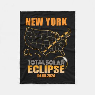 Total Solar Eclipse New York  Fleece Blanket