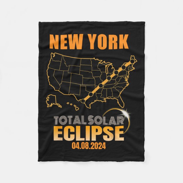 Total Solar Eclipse New York  Fleece Blanket (Front)