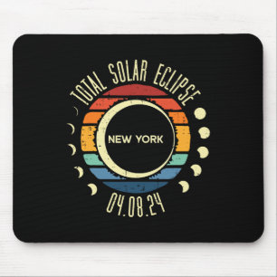 Total Solar Eclipse New York Retro 04.08.24 Men Wo Mouse Pad