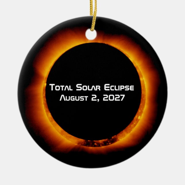 Total Solar Eclipse of the Century 2027 Ceramic Ornament (Front)