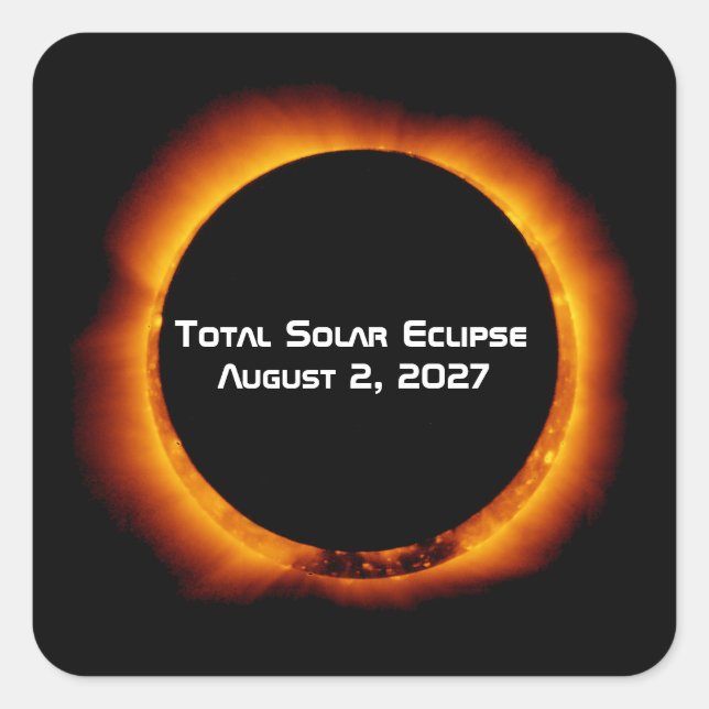 Total Solar Eclipse of the Century 2027 Square Sticker (Front)