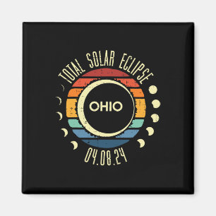 Total Solar Eclipse Ohio Sunset Retro 04.08.24 Men Magnet