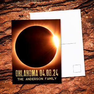 Total Solar Eclipse Oklahoma 2024 Personalised Postcard