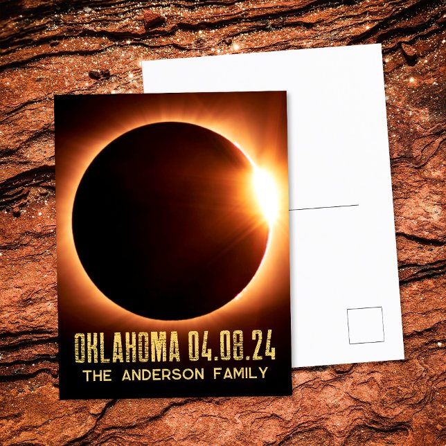 Total Solar Eclipse Oklahoma 2024 Personalised Postcard (Front/Back)