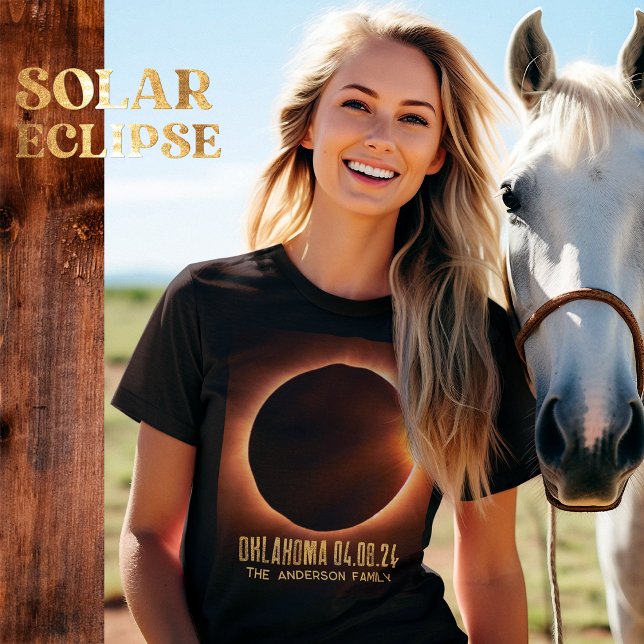 Total Solar Eclipse Oklahoma 2024 Personalised T-Shirt (Creator Uploaded)