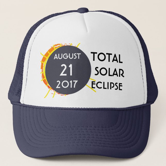 Total Solar Eclipse one-of-a-kind customisable Trucker Hat (Front)