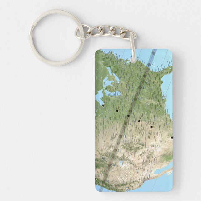 Total Solar Eclipse Path Map 2017 Key Ring (Front)