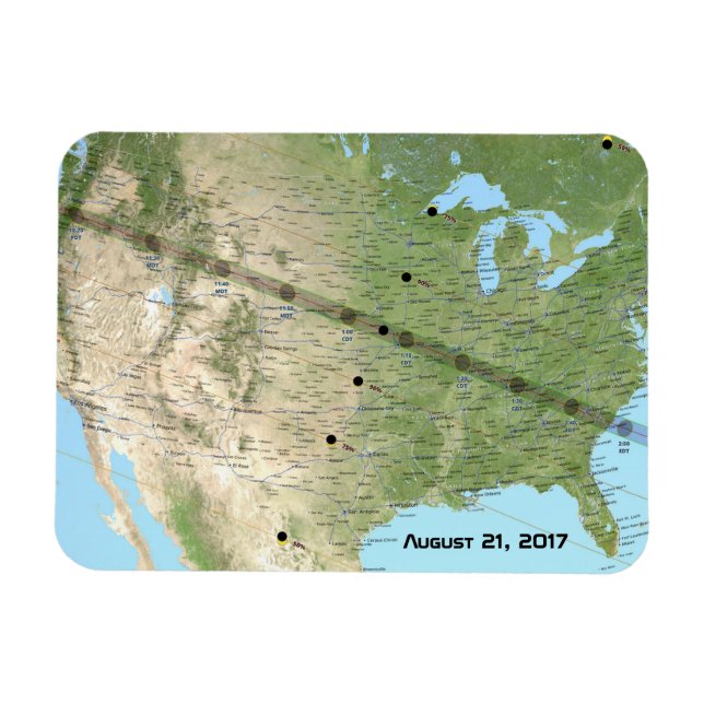 Total Solar Eclipse Path Map 2017 Magnet (Horizontal)