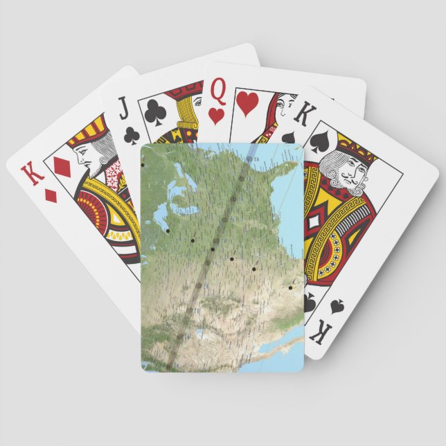 Total Solar Eclipse Path Map 2017 Playing Cards (Back)