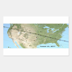 Total Solar Eclipse Path Map 2017 Rectangular Sticker