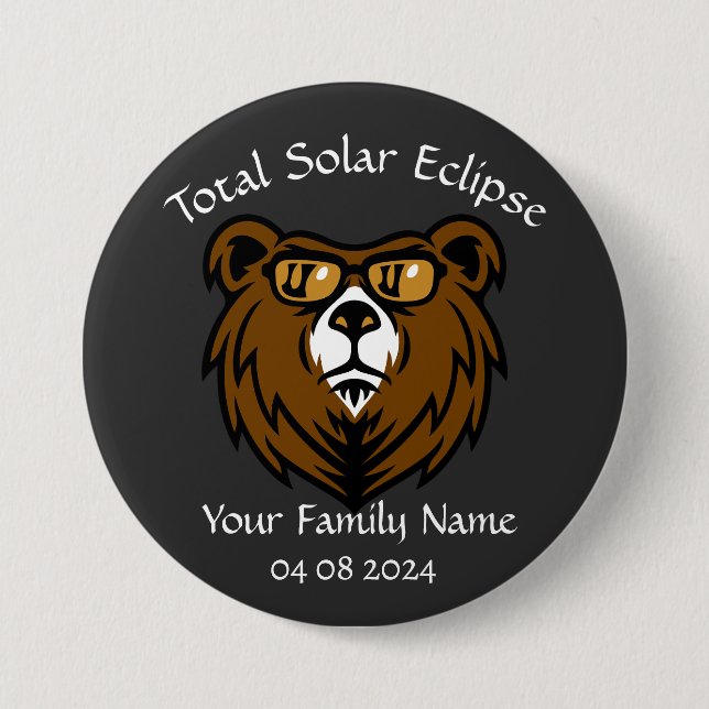 Total Solar Eclipse Personalise Sticker 7.5 Cm Round Badge (Front)