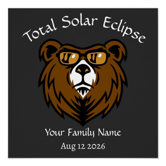 Total Solar Eclipse Personalise Sticker Poster (Front)