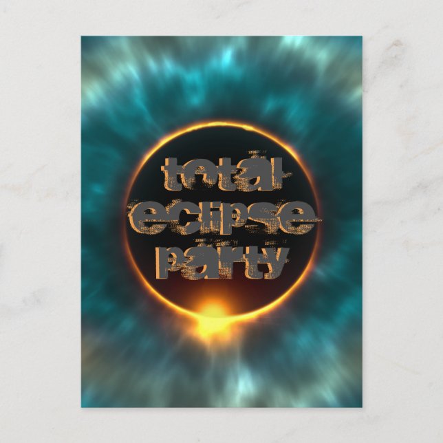 TOTAL SOLAR ECLIPSE POSTCARD (Front)