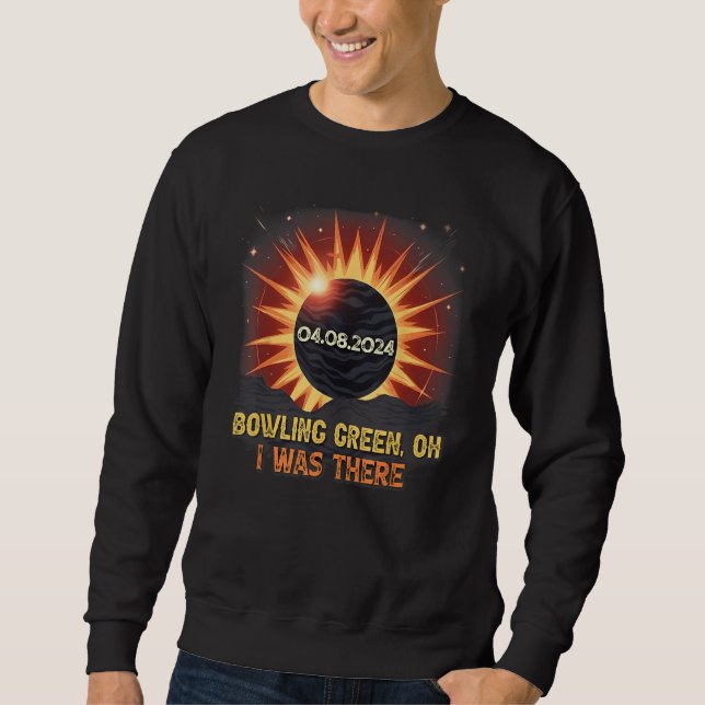 Total Solar Eclipse Retro Bowling Green Ohio OH Sweatshirt (Front)