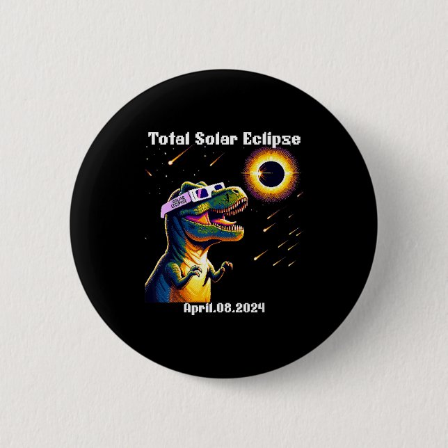 Total Solar Eclipse Rex April Illustration 6 Cm Round Badge (Front)