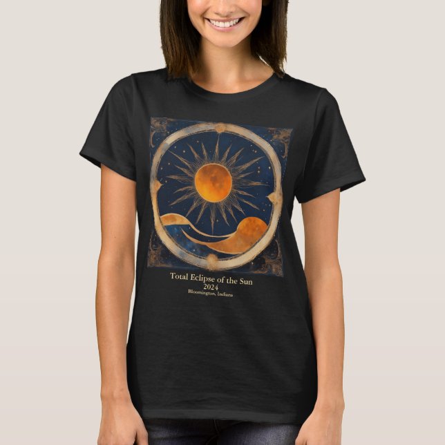 Total Solar Eclipse Rolling Hills Blue Orange T-Shirt (Front)