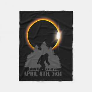 Total Solar Eclipse Sasquatch Artwork - Big Foot 2 Fleece Blanket