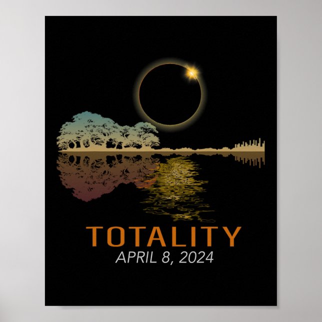 Total Solar Eclipse Shirt Totality Eclipse Guitar  Poster (Front)