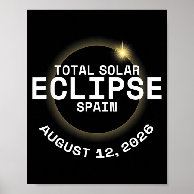 Total Solar Eclipse Spain 12th August 2026 Poster (Front)