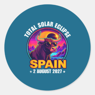Total Solar Eclipse Spain August Classic Round Sticker