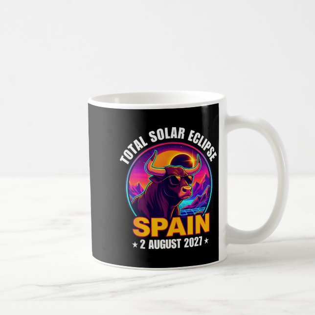 Total Solar Eclipse Spain August Illustration Coffee Mug (Right)