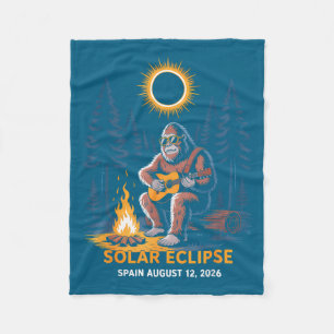 Total Solar Eclipse Spain Bigfoot Design Fleece Blanket