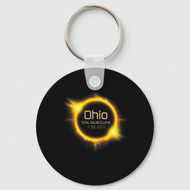 Total Solar Eclipse Spring America April 04.08.24  Key Ring (Front)