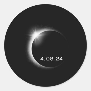Total Solar Eclipse Spring April 8th 2024 America Classic Round Sticker