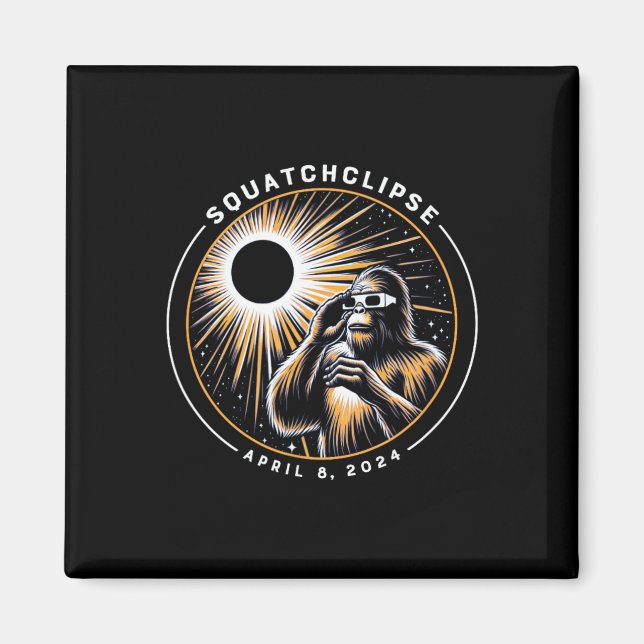 Total Solar Eclipse Squatchclipse Bigfoot Sasquatc Magnet (Front)