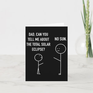 Total Solar Eclipse Stick Figure Humour Astrology Card
