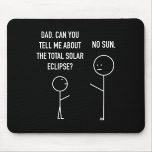 Total Solar Eclipse Stick Figure Humour Astrology Mouse Pad
