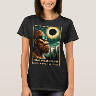 Total Solar Eclipse Texas 2024 Bigfoot Eclipse Gle T-Shirt