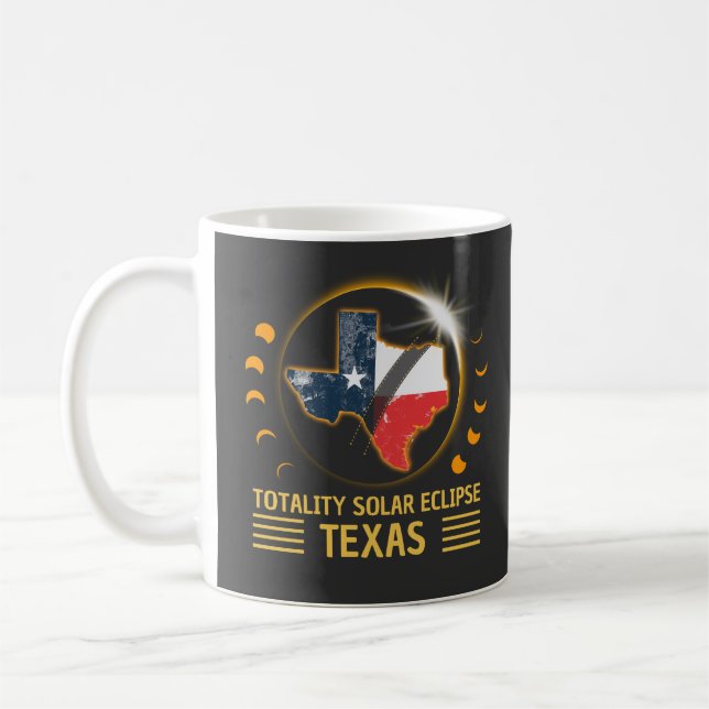 Total Solar Eclipse Texas American 2024 Coffee Mug (Left)