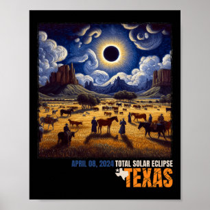 Total Solar Eclipse Texas Farm Totality April 8th  Poster