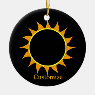 Total Solar Eclipse Thunder_Cove Ceramic Ornament