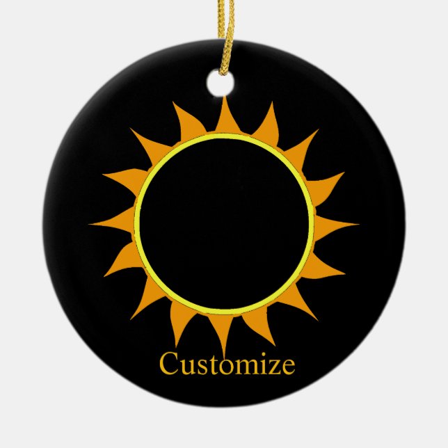 Total Solar Eclipse Thunder_Cove Ceramic Ornament (Front)