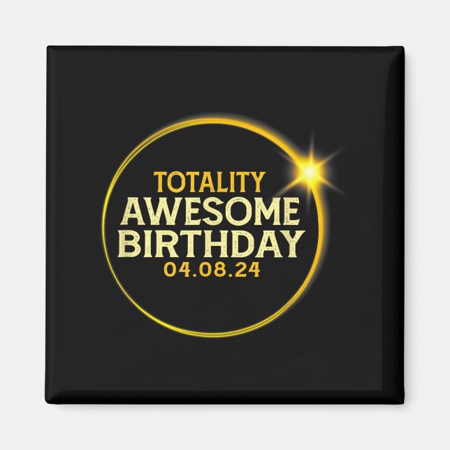 Total Solar Eclipse Totality Birthday Illustration Magnet (Front)